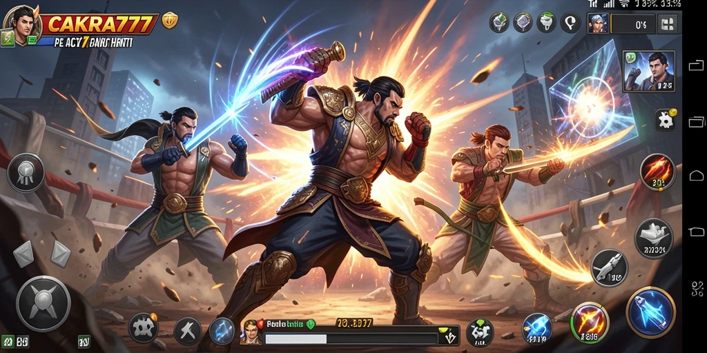 Tampilan aksi mendebarkan dalam gameplay CAKRA777.