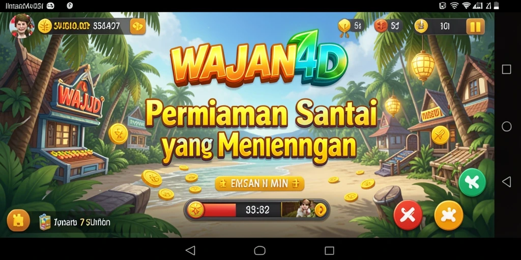 Tampilan gameplay WAJAN4D yang menarik dengan berbagai mini-game.